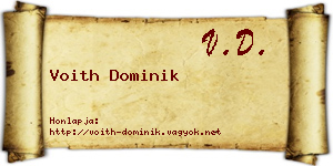 Voith Dominik névjegykártya